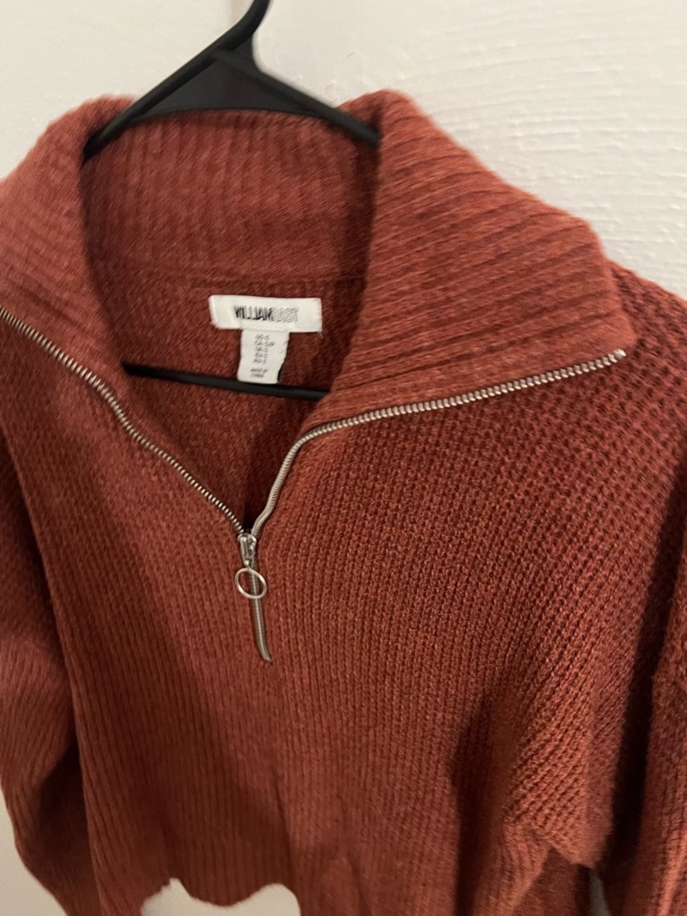 William Rast 3/4 Zip-Front Ribbed Sweater - Picture 3 of 5